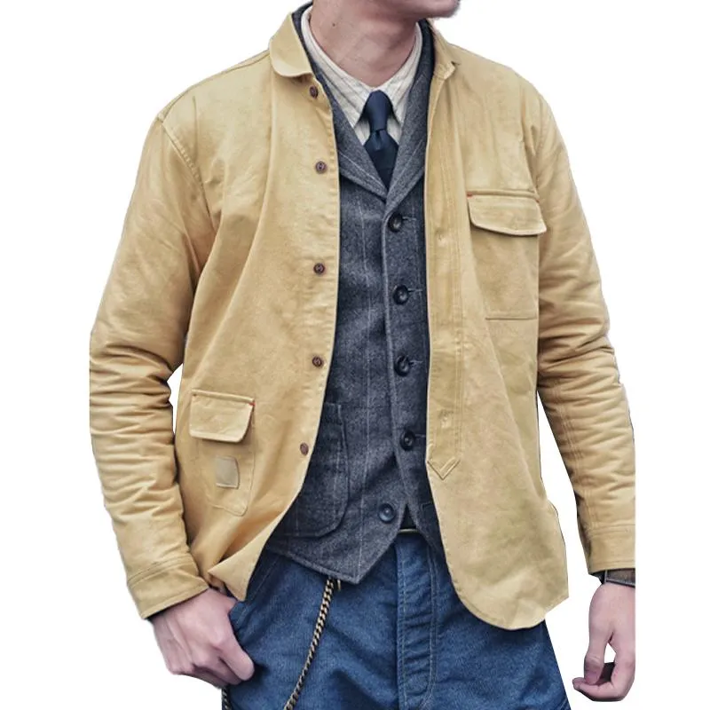 Men's Vintage Solid Breast Pocket Lapel Jacket 29241000Y sold by Manly product image thumbnail 3