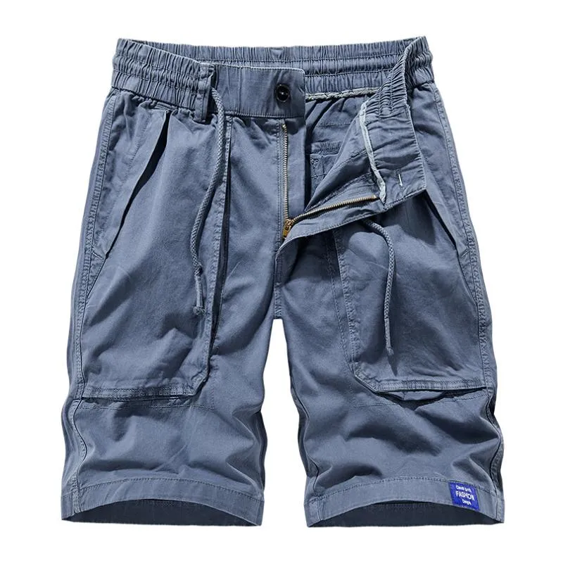 Men's Casual Cotton Washed Multi-pocket Loose Cargo Shorts 40224678M sold by Manly