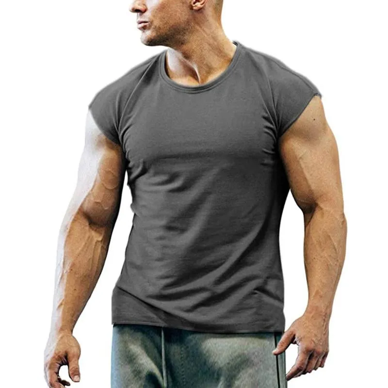 Men's Casual Round Neck Solid Color Sleeveless Tank Top 26872541M sold by Manly product image thumbnail 4