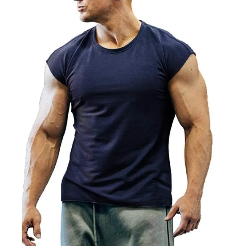 Men's Casual Round Neck Solid Color Sleeveless Tank Top 26872541M sold by Manly