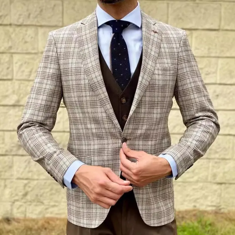 Men's Retro Casual Check Print Pocket Blazer 98528006TO sold by Manly product image thumbnail 2