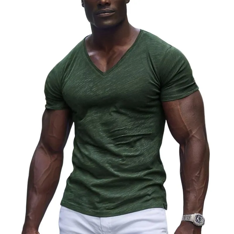 Men's Cotton Blend V-Neck Short Sleeve T-Shirt 31648318X sold by Manly