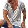 【24-hour shipping out】Men's Casual Cotton V Neck Short-Sleeved T-Shirt 00121855M sold by Manly