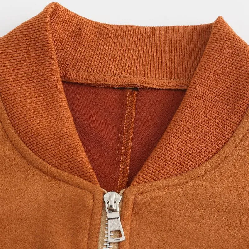 Men's Solid Suede Stand Collar Zip-Up Jacket 68106716X sold by Manly product image thumbnail 4