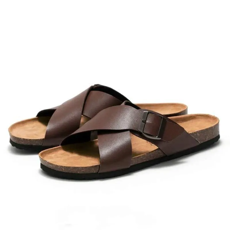 MEN'S CROSS STRAP SLIPPERS 99577710 sold by Manly