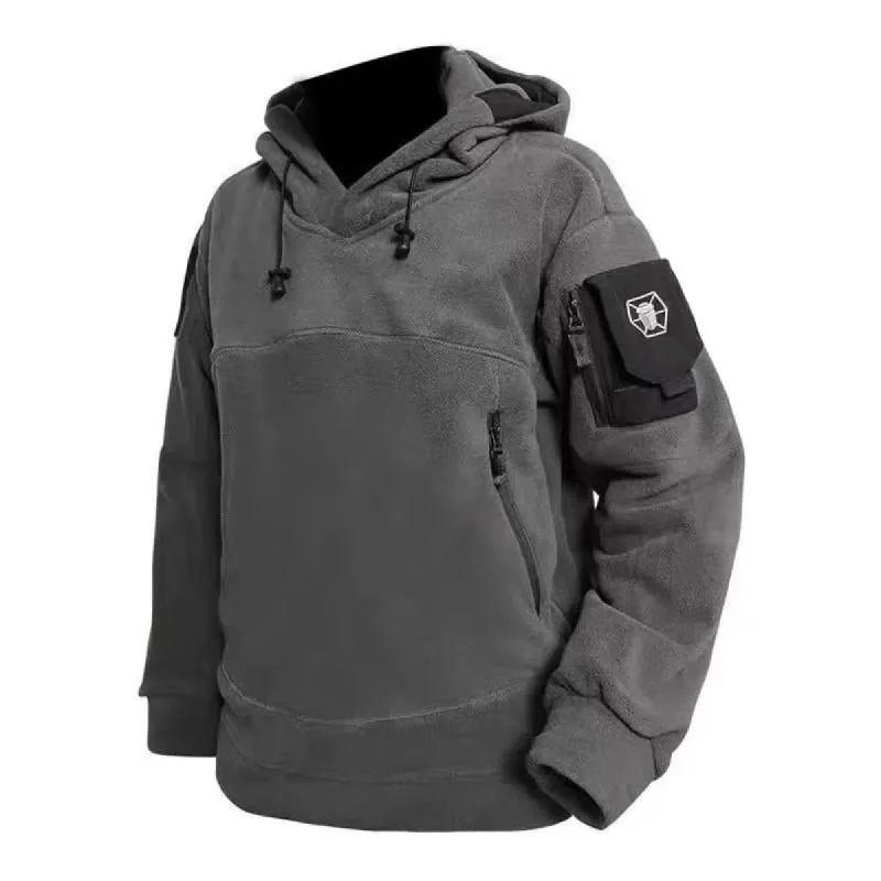 Men's Casual Outdoor Tactical Fleece Long Sleeve Hoodie 08318478M sold by Manly