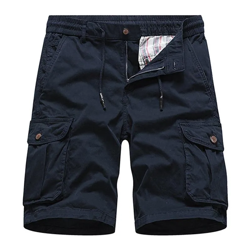 Men's Solid Color Multi-pocket Elastic Waist Cargo Shorts 30483706Z sold by Manly product image thumbnail 2