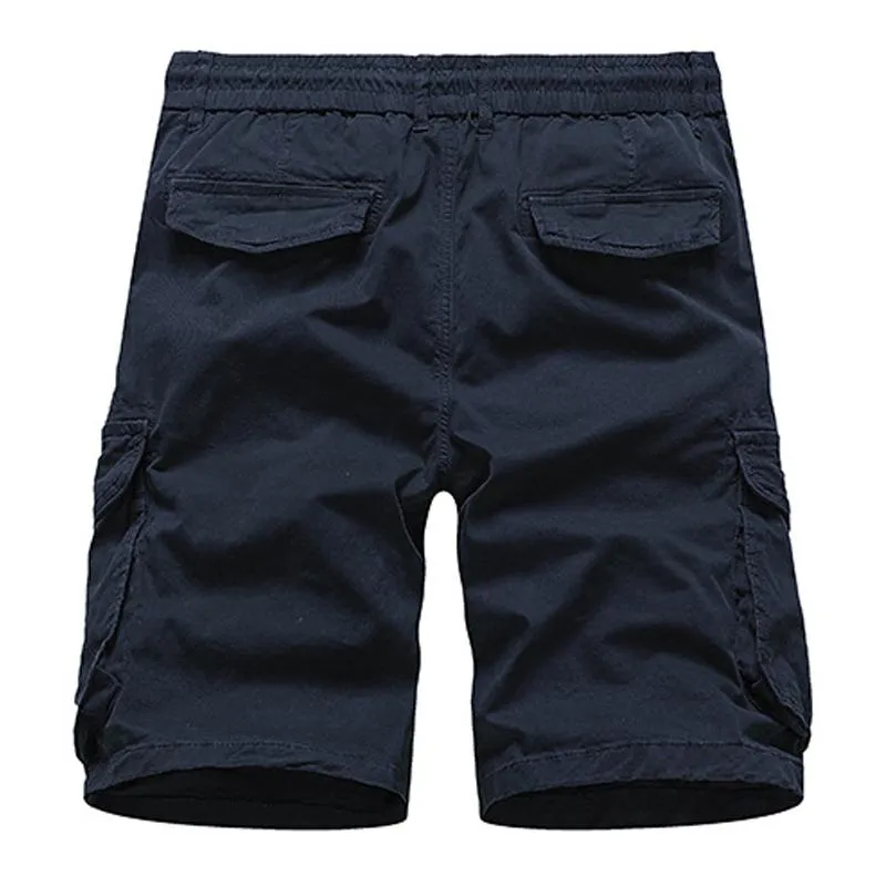 Men's Solid Color Multi-pocket Elastic Waist Cargo Shorts 30483706Z sold by Manly product image thumbnail 4