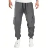 Men's Casual Waffle Multi-Pocket Drawstring Pants 47203072Y sold by Manly