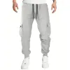 Men's Casual Waffle Multi-Pocket Drawstring Pants 47203072Y sold by Manly