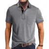 Men's Casual Lapel Patch Pocket Short Sleeve Polo Shirt 55322301M sold by Manly