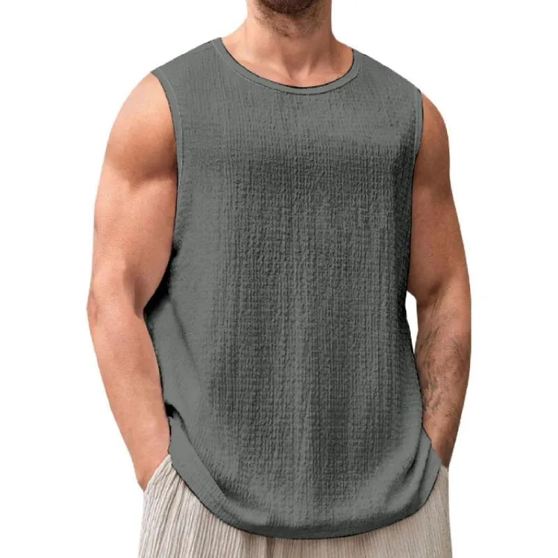 Men's Solid Color Round Neck Sleeveless Tank Top 41836163Y sold by Manly product image thumbnail 2