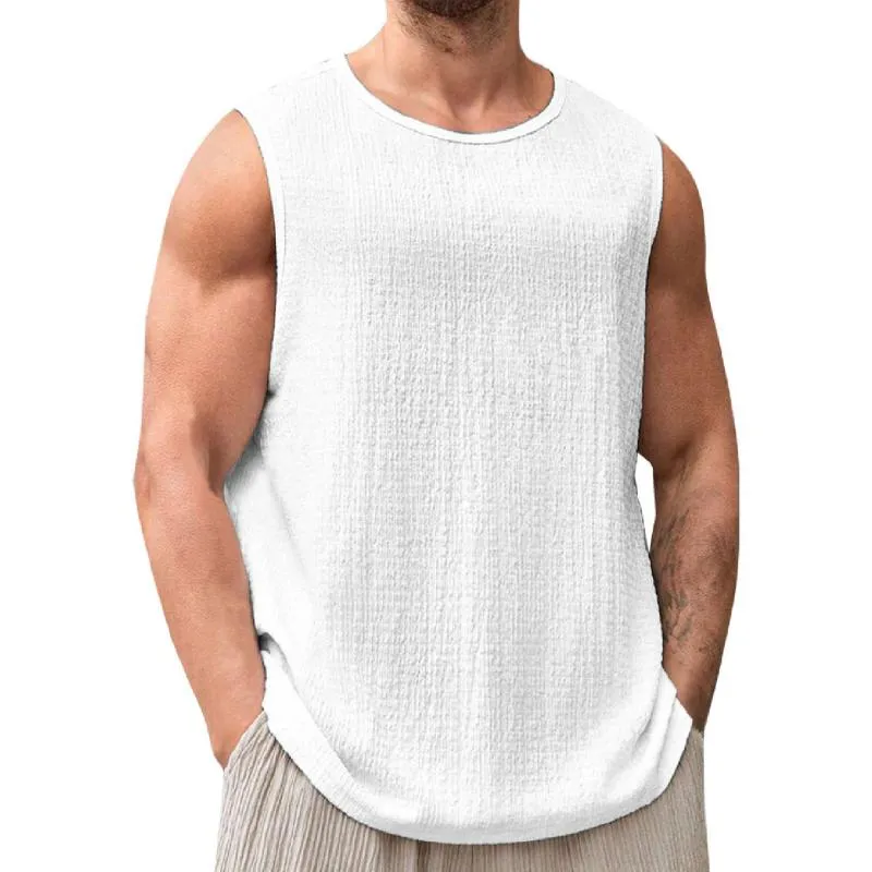 Men's Solid Color Round Neck Sleeveless Tank Top 41836163Y sold by Manly product image thumbnail 4