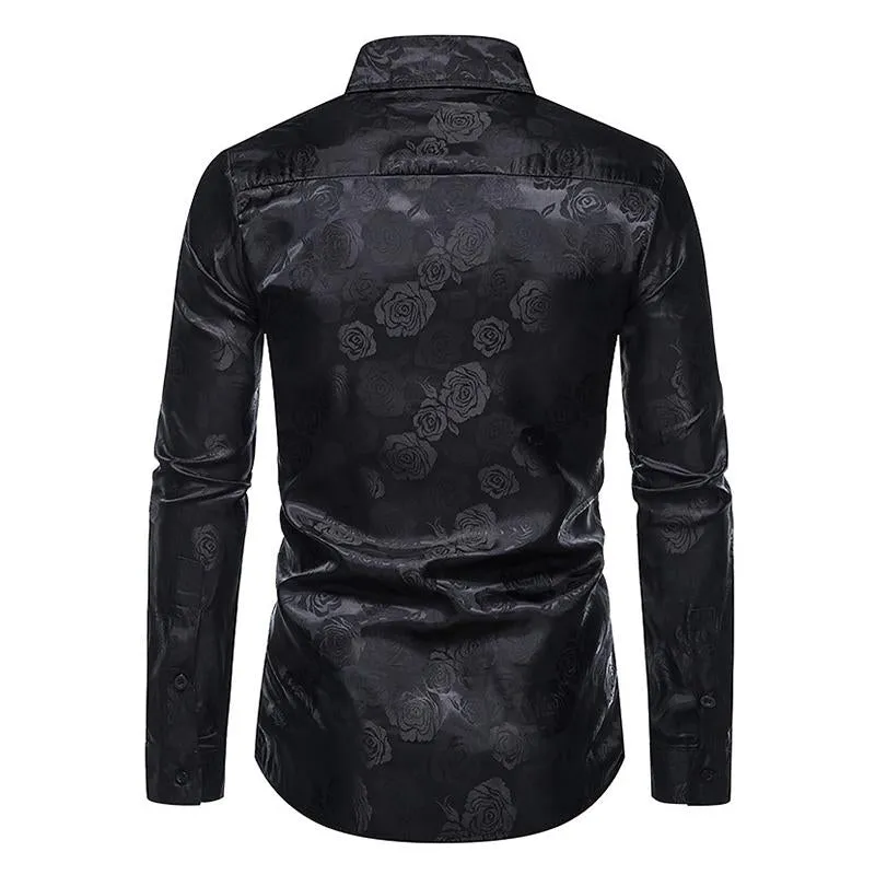 Men's Vintage Rose Print Slim Fit Long Sleeve Shirt 91803014M sold by Manly product image thumbnail 3