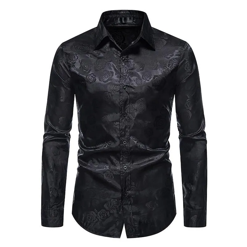 Men's Vintage Rose Print Slim Fit Long Sleeve Shirt 91803014M sold by Manly product image thumbnail 2