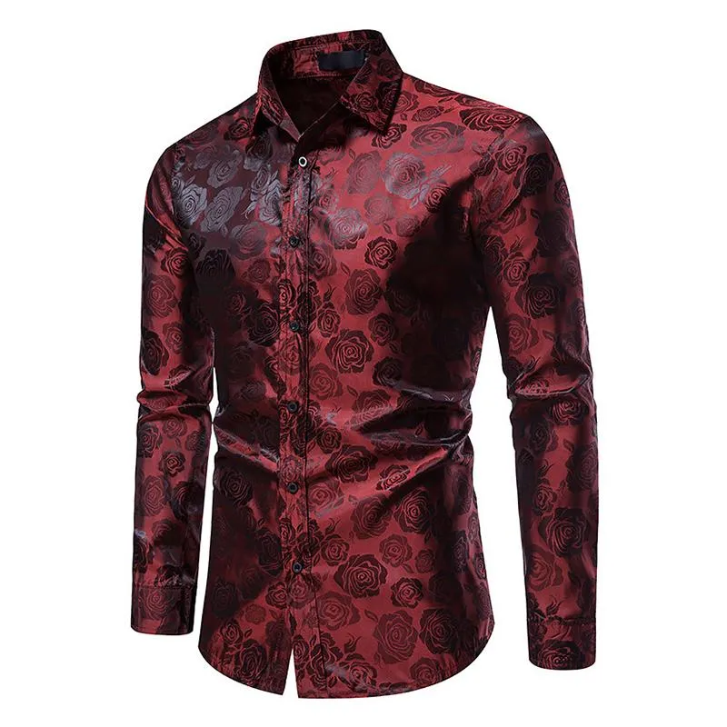 Men's Vintage Rose Print Slim Fit Long Sleeve Shirt 91803014M sold by Manly product image thumbnail 5