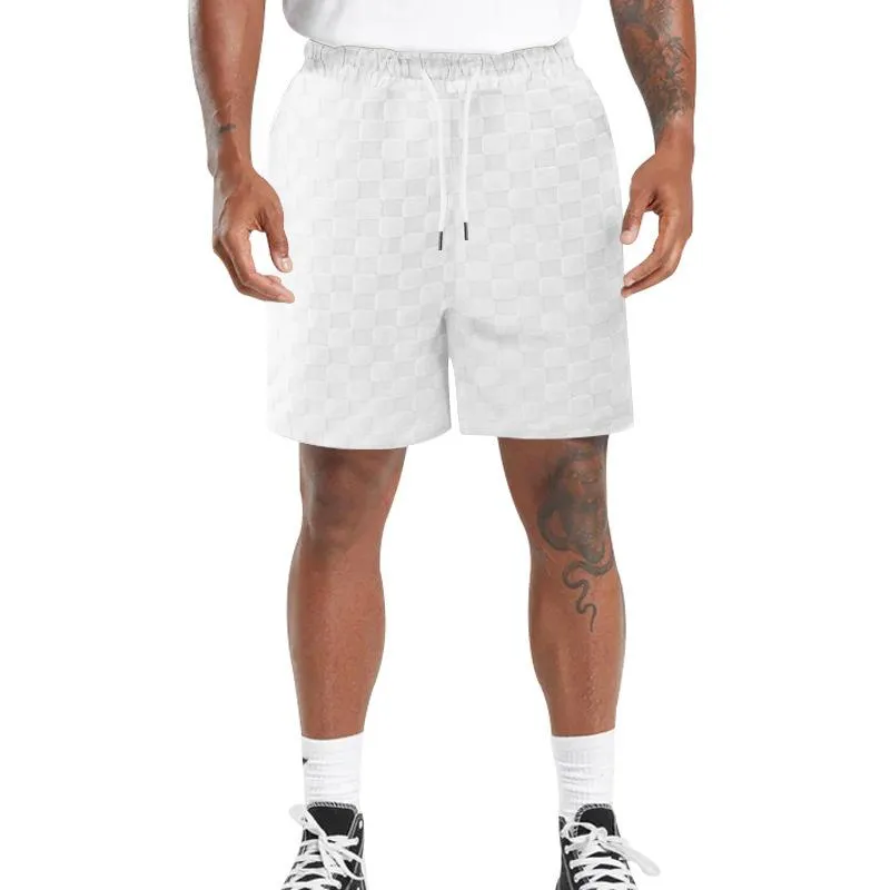 Men's Casual Cotton Blended Checkerboard Loose Sports Shorts 89550478M sold by Manly product image thumbnail 2