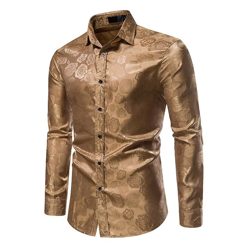 Men's Vintage Rose Print Slim Fit Long Sleeve Shirt 91803014M sold by Manly product image thumbnail 4