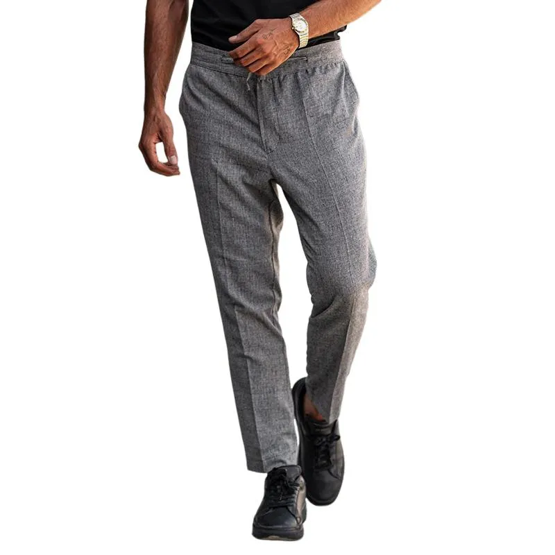 Men's Retro Casual Cotton and Linen Suit Pants 54333869TO sold by Manly