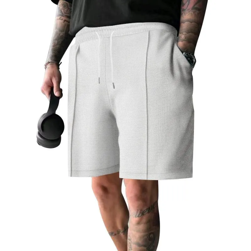 Men's Casual Waffle Loose Straight Elastic Waist Shorts 47476625M sold by Manly