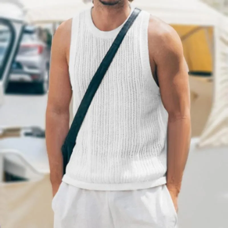 Men's Casual Knitted Crew Neck Tank Top 89853126TO sold by Manly product image thumbnail 2