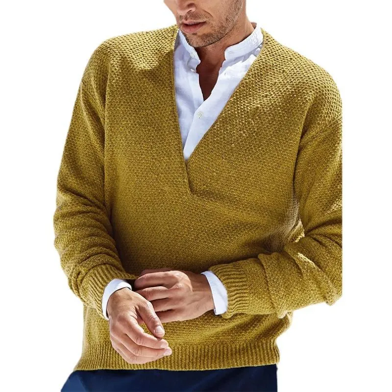 Men's Slim Fit Long Sleeve V-Neck Knit Pullover Sweater 57994922M sold by Manly