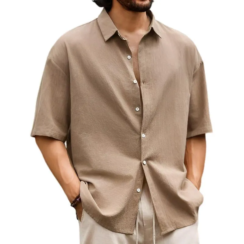 Men's Casual Solid Hawaiian Short Sleeve Shirt 27590616X sold by Manly product image thumbnail 3