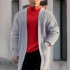 Men's Solid Color Mid-length Loose Knit Cardigan 07864431Z sold by Manly