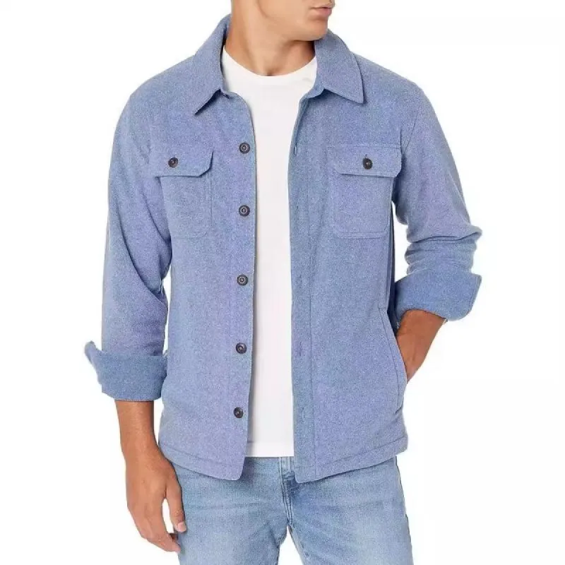 Men's Casual Lapel Flap Pocket Loose Work Jacket 94632105M sold by Manly