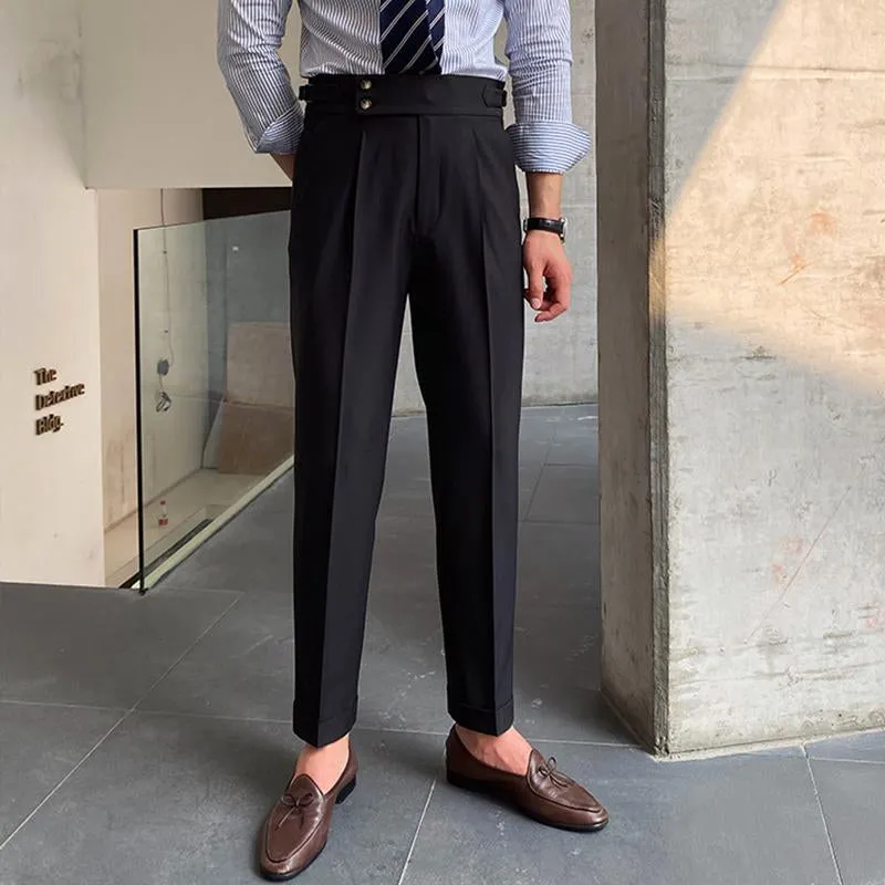 Men's British Style Drape High Waist Straight Pants 73687328M sold by Manly product image thumbnail 2