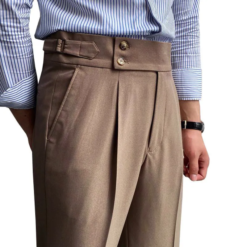 Men's British Style Drape High Waist Straight Pants 73687328M sold by Manly