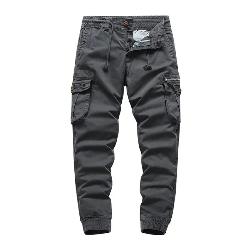 Men's Casual Outdoor Multi-Pocket Cotton Elastic Waist Work Pants 26750009M sold by Manly