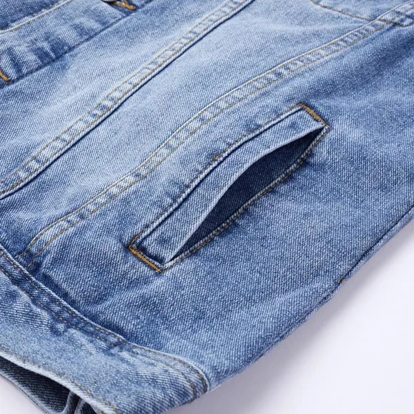 Men's Retro Lapel Denim Vest 41696369X sold by Manly product image thumbnail 4