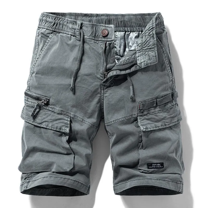 Men's Vintage Cotton Washed Distressed Multi-Pocket Work Shorts 18407049M sold by Manly