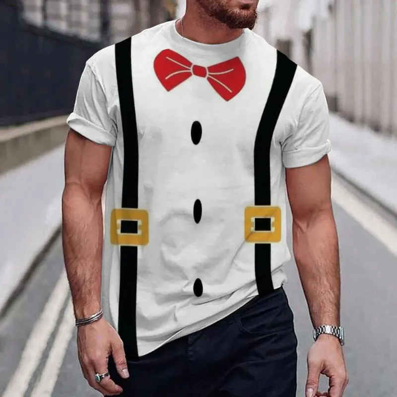 Men's Casual Suspender Printed Round Neck Short Sleeve T-Shirt 02762491TO sold by Manly product image thumbnail 2