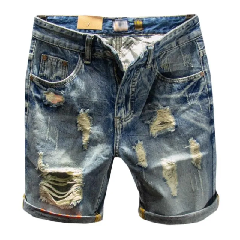 Men's Vintage Distressed Straight Denim Shorts 68298019Z sold by Manly