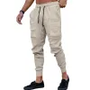Men's Casual Sports Solid Color Multi-Pocket Sweatpants 75001097Y sold by Manly