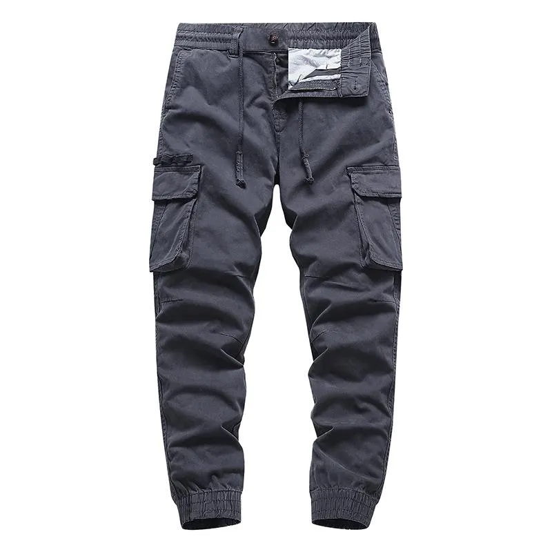 Men's Solid Color Multi-pocket Elastic Waist Cargo Pants 08464355Z sold by Manly product image thumbnail 2