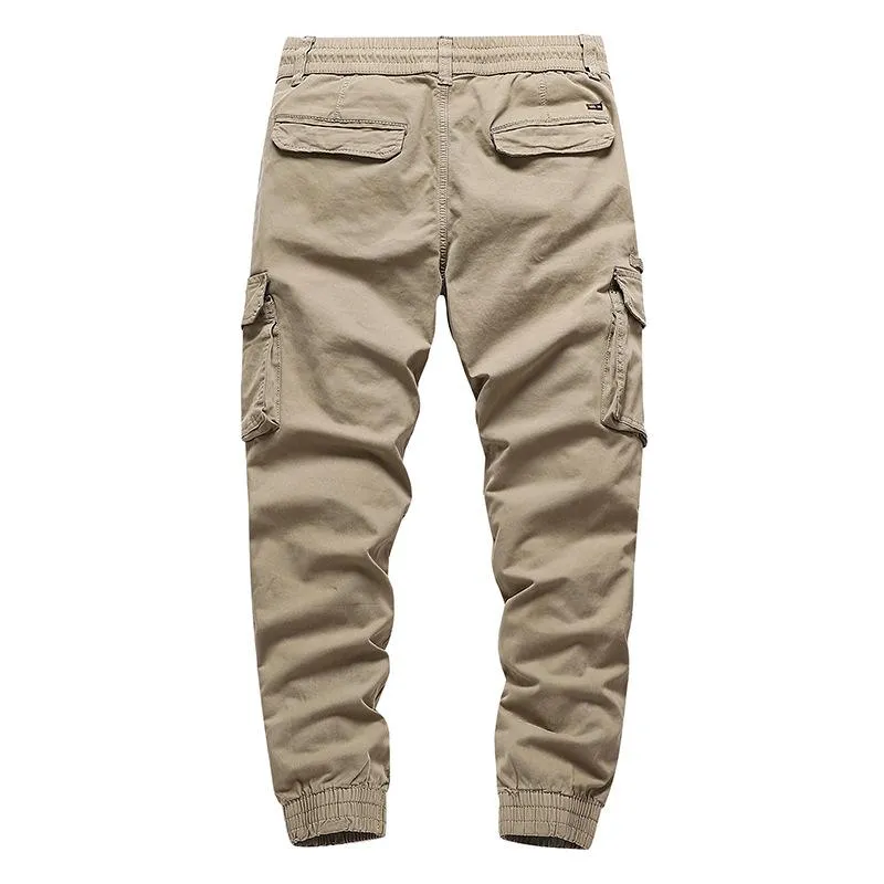 Men's Solid Color Multi-pocket Elastic Waist Cargo Pants 08464355Z sold by Manly product image thumbnail 5