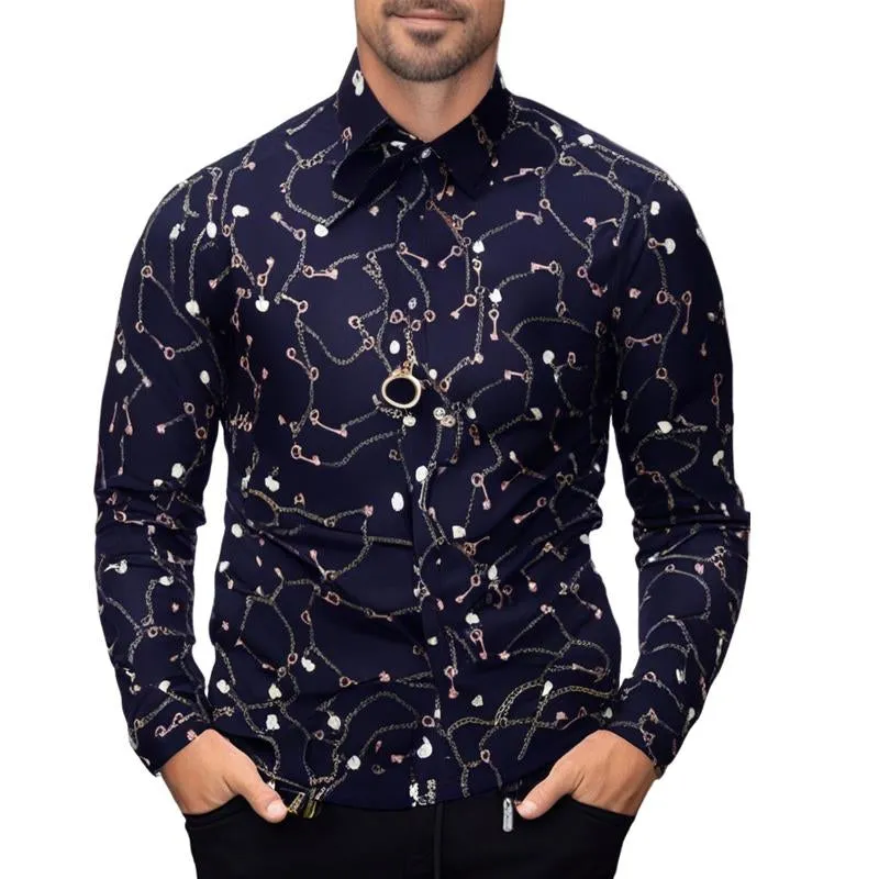 Men's Casual Printed Long Sleeve Shirt 23243785X sold by Manly
