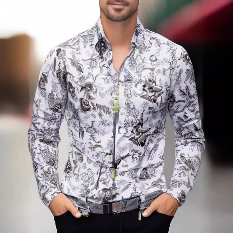 Men's Casual Printed Long Sleeve Shirt 23243785X sold by Manly product image thumbnail 3