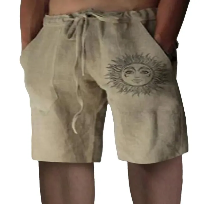 Men's Casual Printed Drawstring Loose Shorts 47967519M sold by Manly