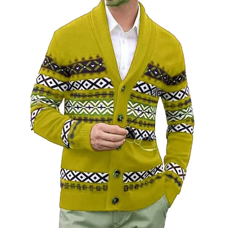 Men's Vintage V-Neck Knitted Jacquard Cardigan 74186213X sold by Manly product image thumbnail 4
