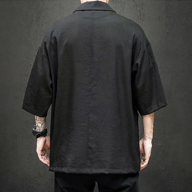 Men's Casual Thin Solid Color Three Quarter Sleeve Blazer 95662689Y sold by Manly product image thumbnail 5