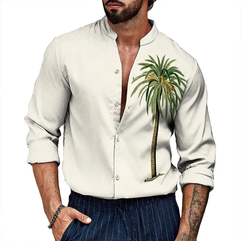 Men's Casual Coconut Stand Collar Shirt 72170578TO sold by Manly
