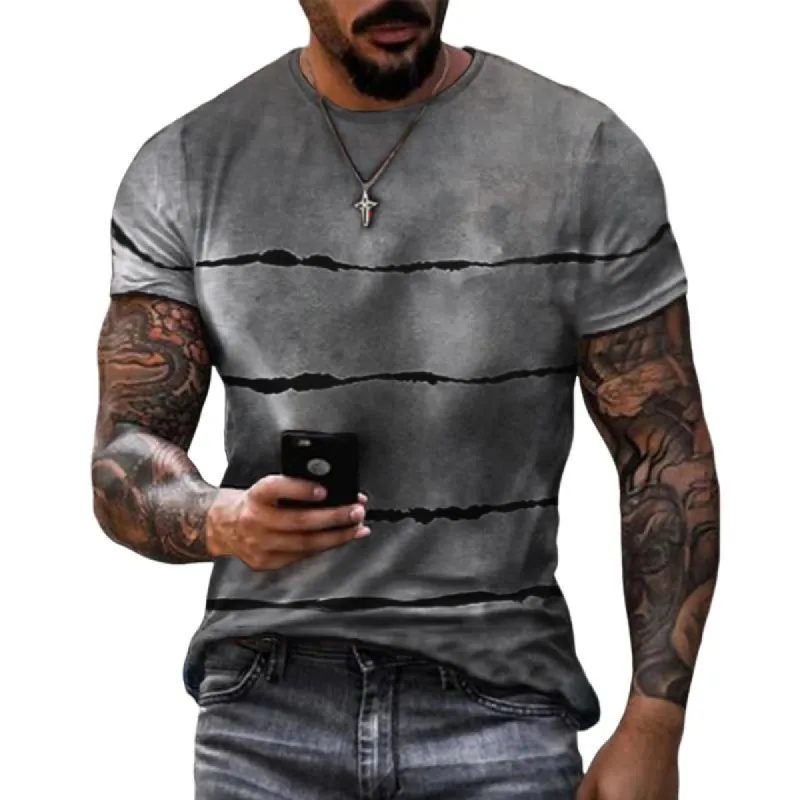 Men's Casual Printed Loose Short Sleeve T-Shirt 16700102X sold by Manly