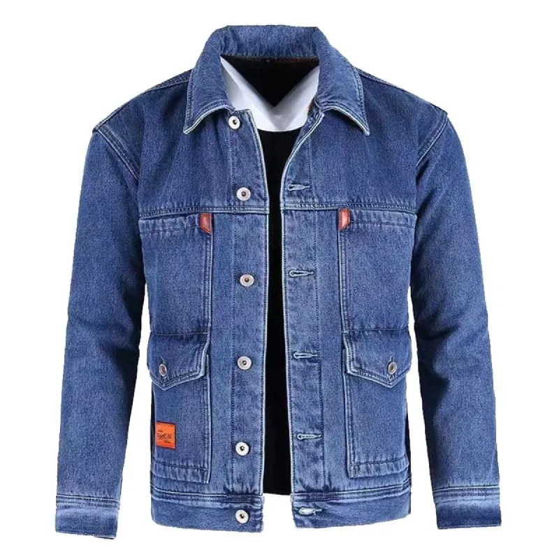 Men's Lapel Multi-pocket Loose Fit Casual Jacket 62689699Z sold by Manly