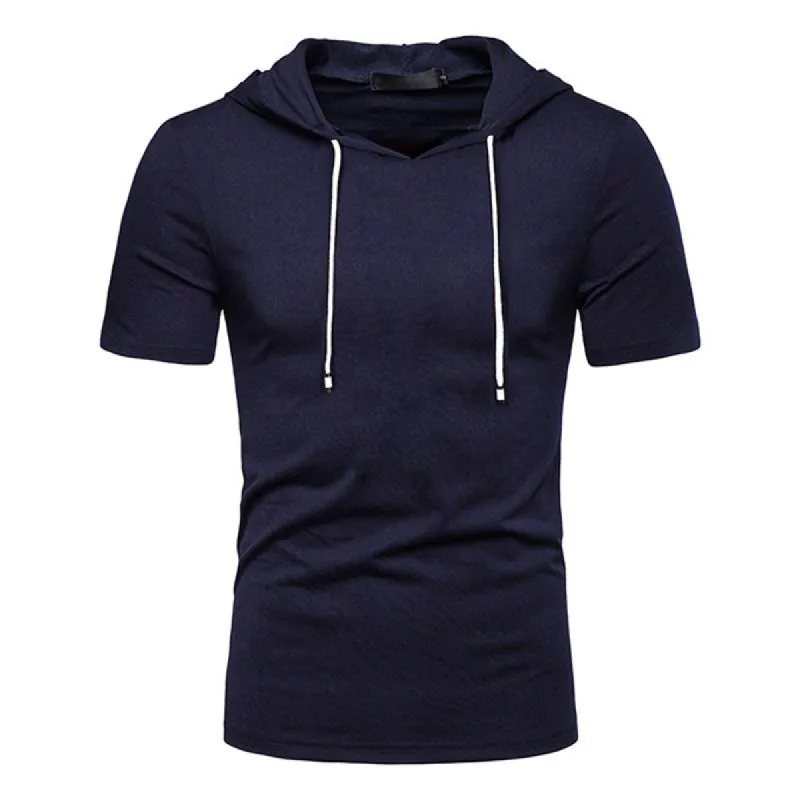 Men's Hooded Solid Short Sleeve T-shirt 38529430Z sold by Manly