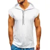Men's Casual Solid Color Loose Hooded Tank Top 73394782M sold by Manly