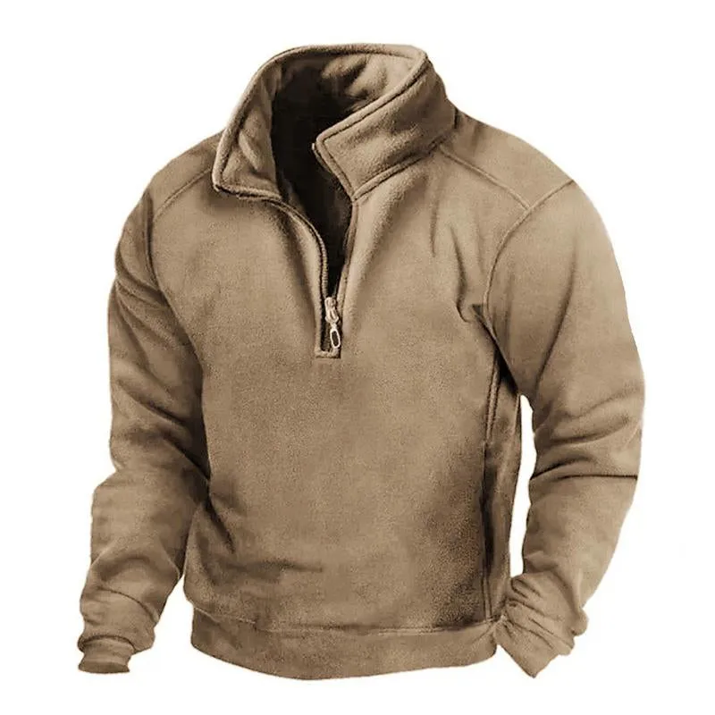 Men's Casual V-Neck Fleece Warm Tactical Pullover Sweatshirt 91939191M sold by Manly